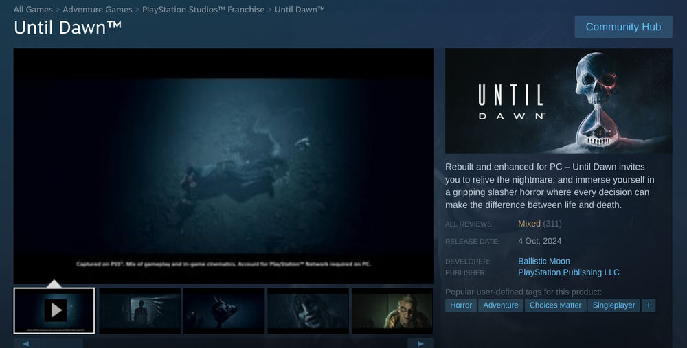 Until Dawn Remake